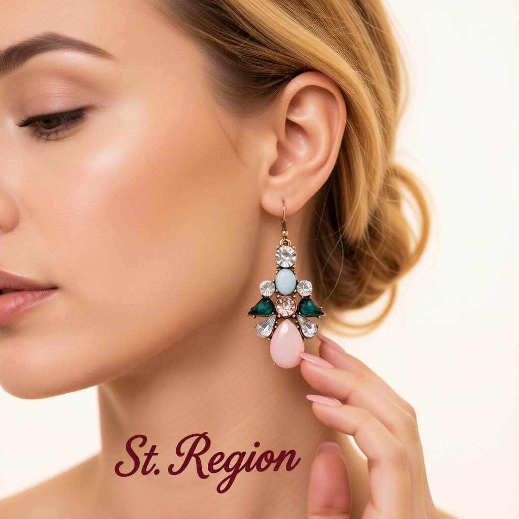 Pink Crystal and Cubic Zirconia 18K Gold-Plated Prong-Set Drop Earrings, gold drop earrings for women, styled look
