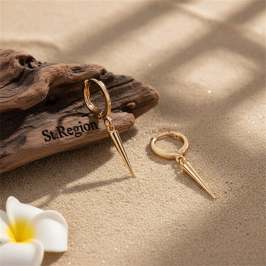 18K Gold-Plated Awl Huggie Earrings - Street Region