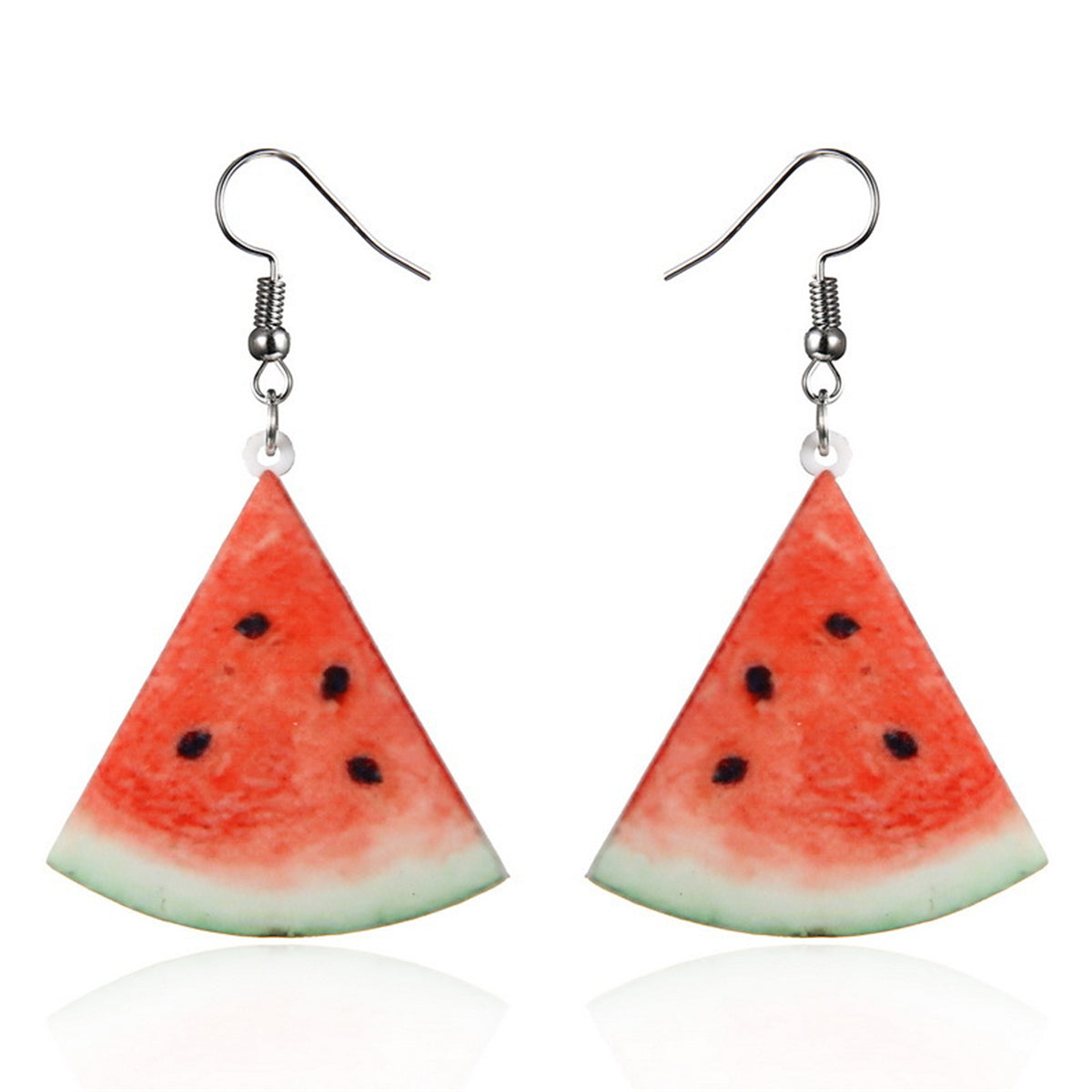 Red Acrylic & Silver-Plated Watermelon Drop Earrings