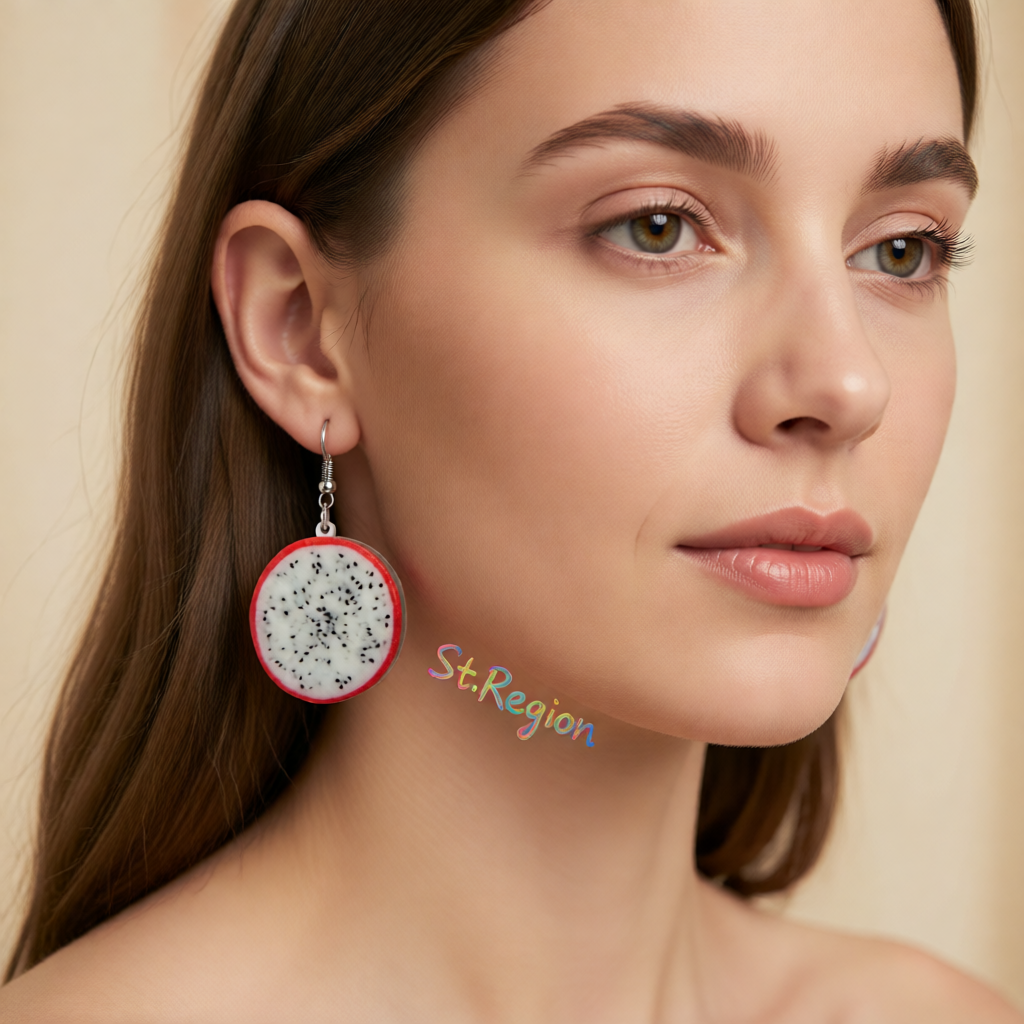 Acrylic & Silver-Plated Pitaya Drop Earrings