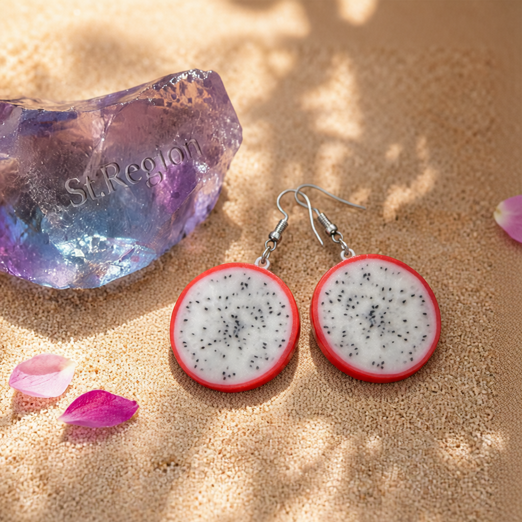 Acrylic & Silver-Plated Pitaya Drop Earrings