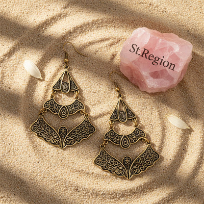 18K Gold-Plated Linking Butterfly Drop Earrings, gold drop earrings for women, everyday style, detail close-up
