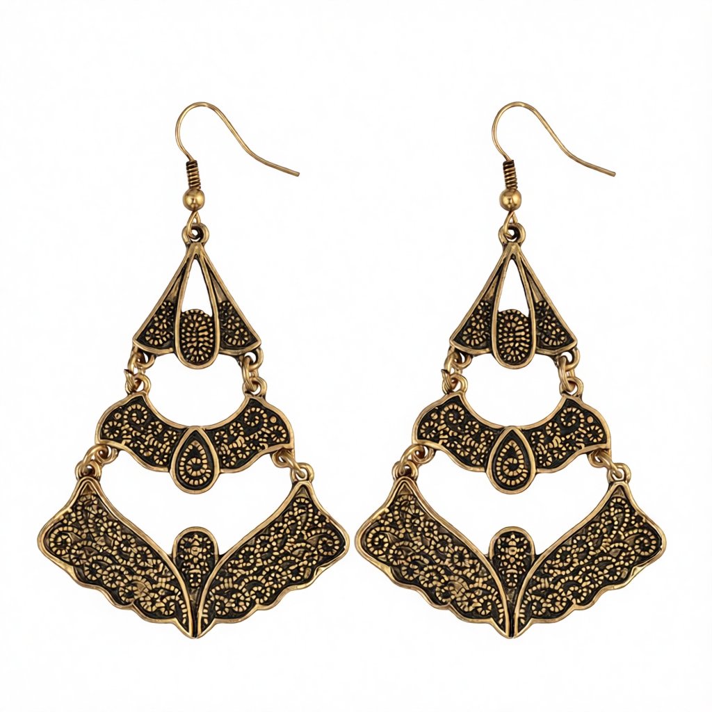 18K Gold-Plated Linking Butterfly Drop Earrings, gold drop earrings for women, everyday style, side view
