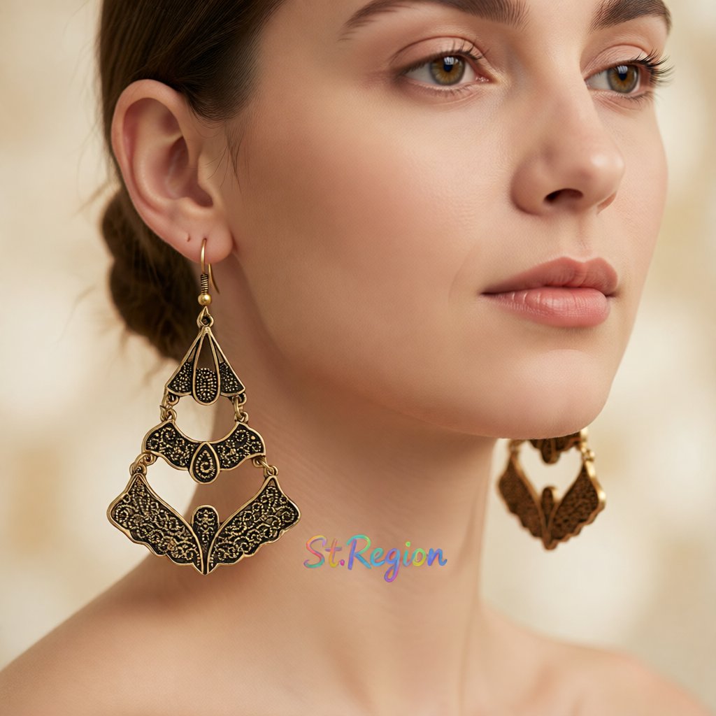 18K Gold-Plated Linking Butterfly Drop Earrings, gold drop earrings for women, everyday style, styled look