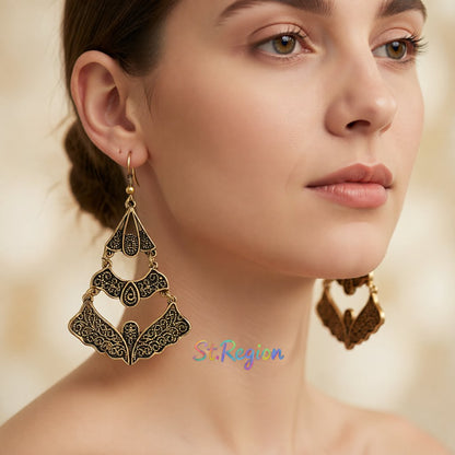 18K Gold-Plated Linking Butterfly Drop Earrings, gold drop earrings for women, everyday style, styled look