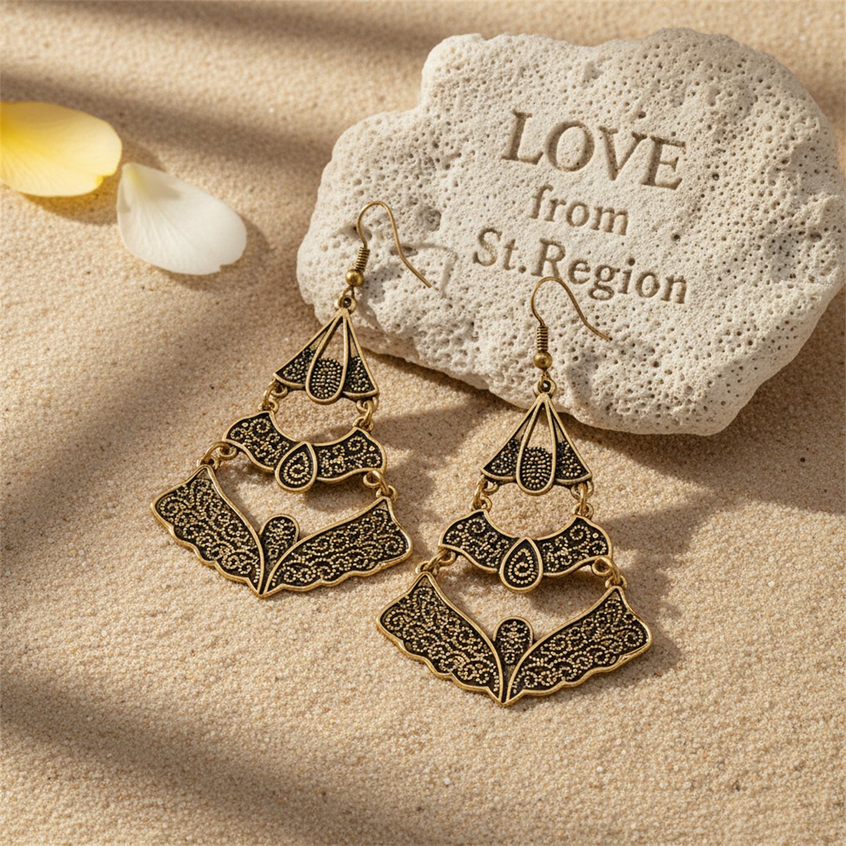 18K Gold-Plated Linking Butterfly Drop Earrings, gold drop earrings for women, everyday style, lifestyle look