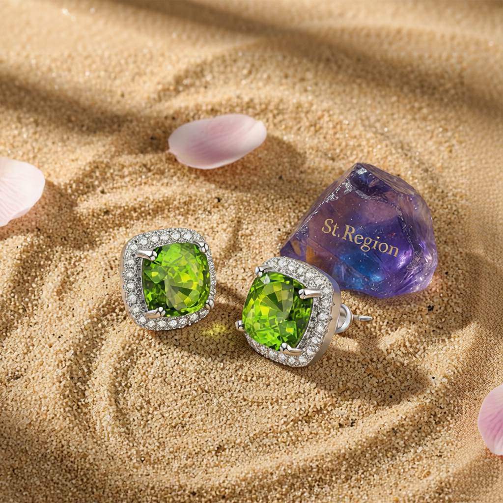 Olive Princess Crystal & Cubic Zirconia Silver-Plated Halo Stud Earrings