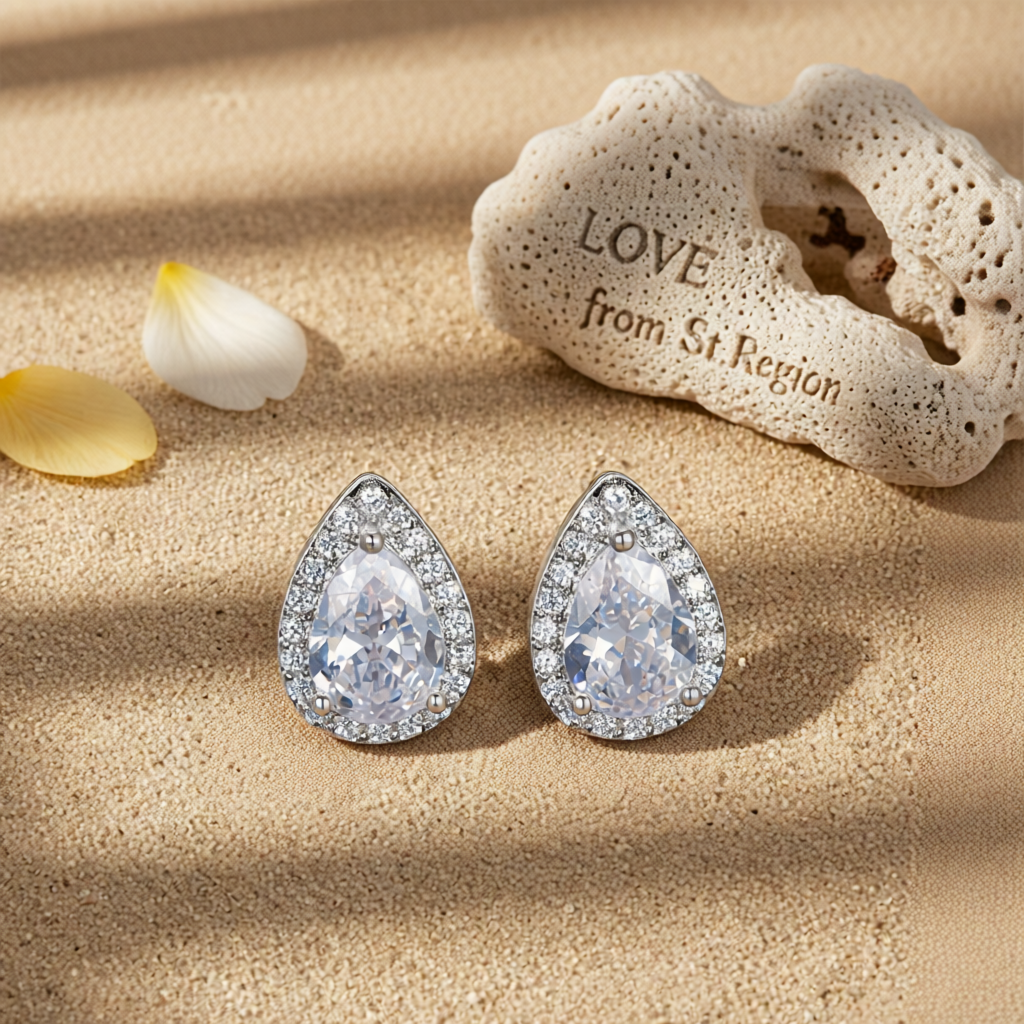 Clear Crystal & Cubic Zirconia Silver-Plated Teardrop Cushion Stud Earrings