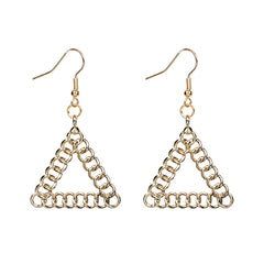 18K Gold-Plated Figaro Open Triangle Drop Earrings