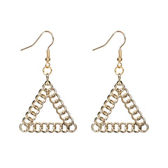 18K Gold-Plated Figaro Open Triangle Drop Earrings