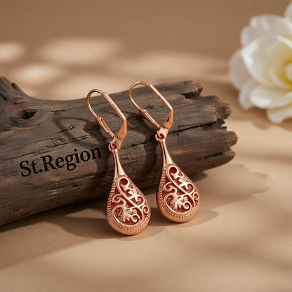 18K Rose Gold-Plated Long Drop Earrings