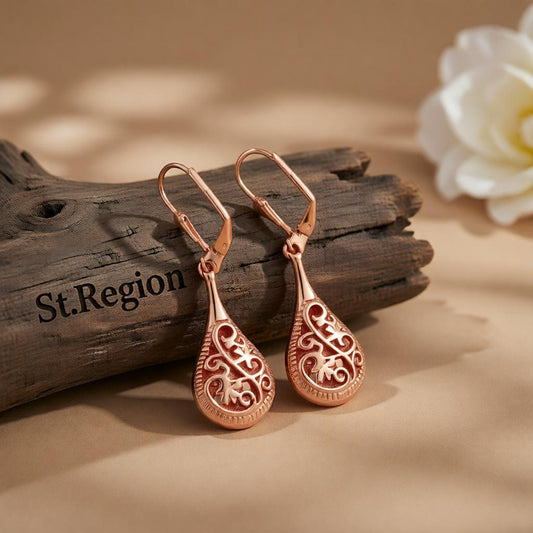 18K Rose Gold-Plated Long Drop Earrings