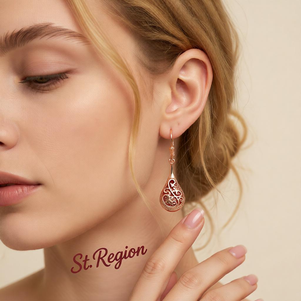 18K Rose Gold-Plated Long Drop Earrings