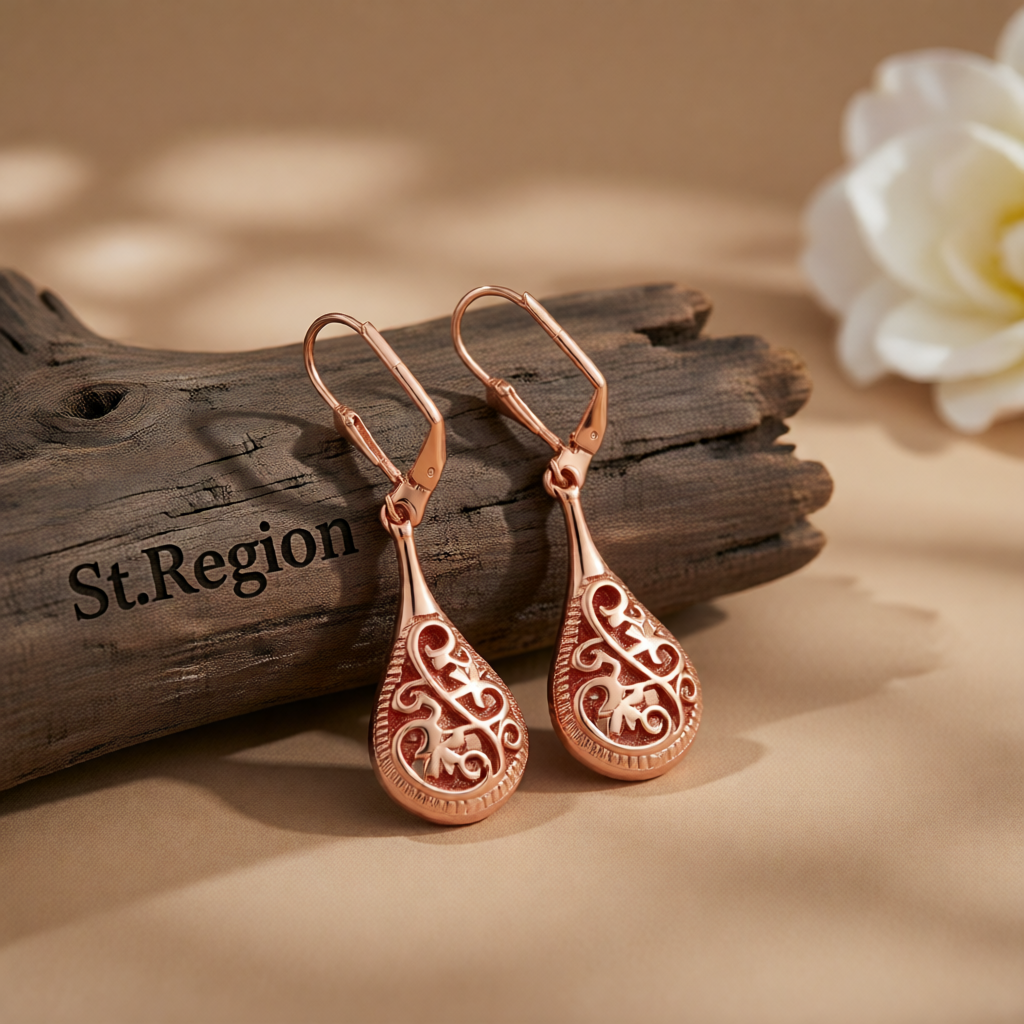 18K Rose Gold-Plated Long Drop Earrings