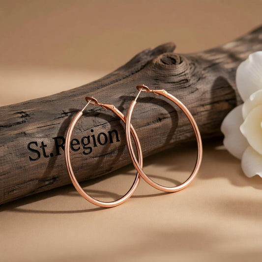18K Rose Gold-Plated Hoop Earrings