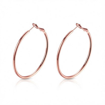 18K Rose Gold-Plated Hoop Earrings