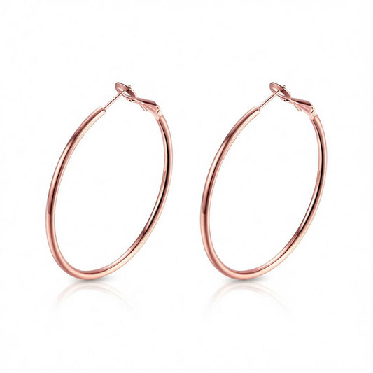 18K Rose Gold-Plated Hoop Earrings