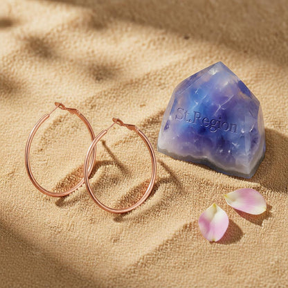 18K Rose Gold-Plated Hoop Earrings