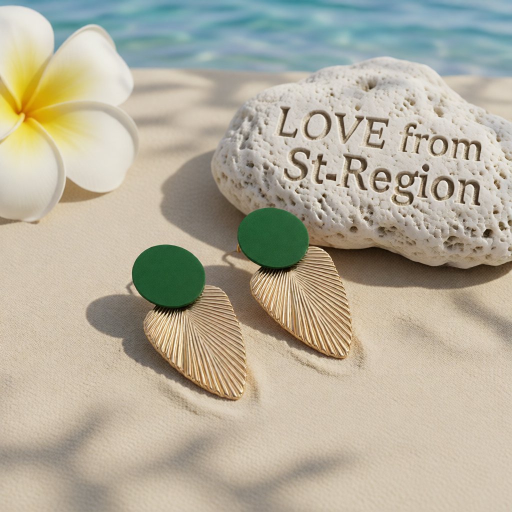Enamel and 18K Gold-Plated Leaf Drop Earrings, gold drop earrings for women, vintage-inspired design, lifestyle look