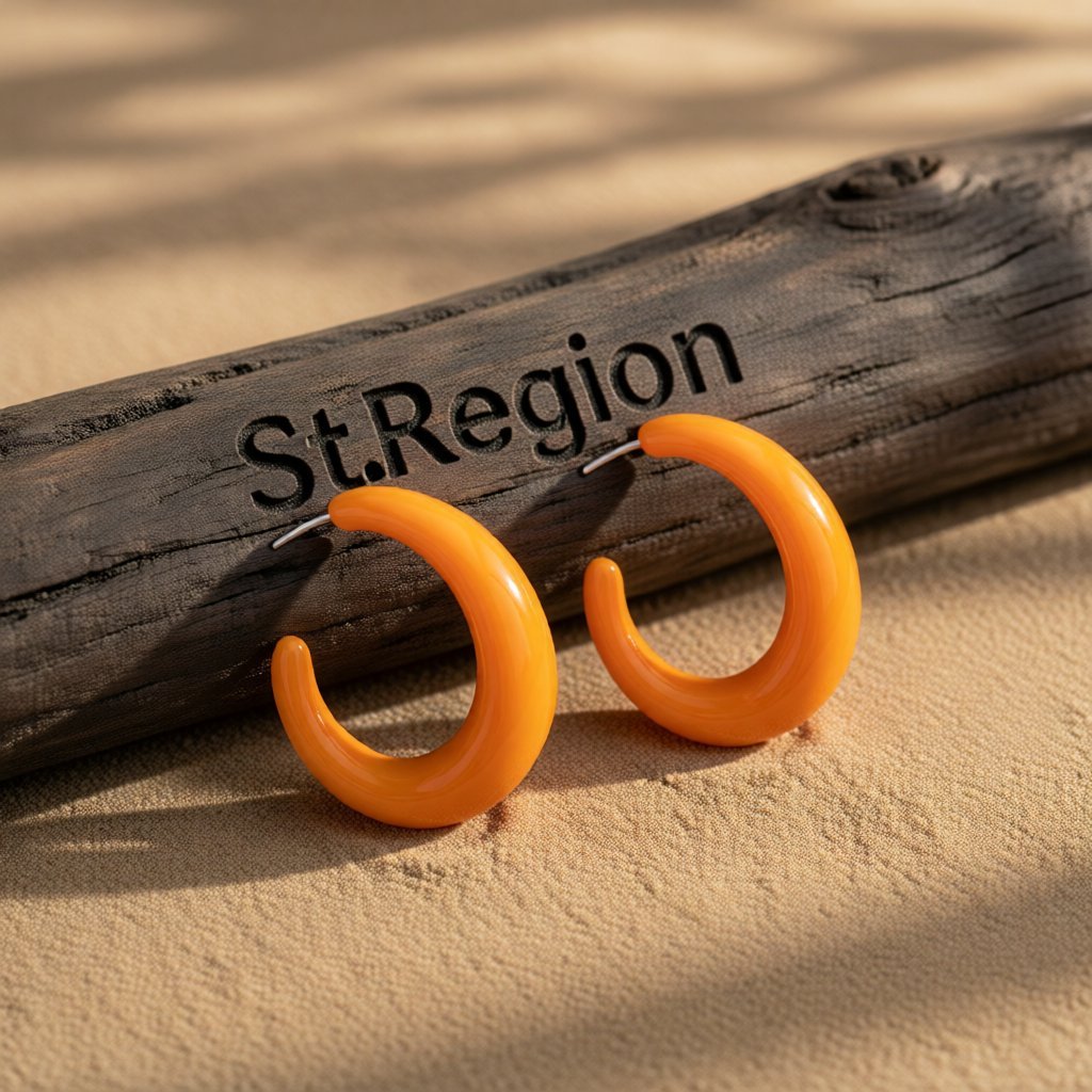 Yellow and Silver-Plated Open Huggie Earrings, silver huggie earrings, vintage-inspired design, front view