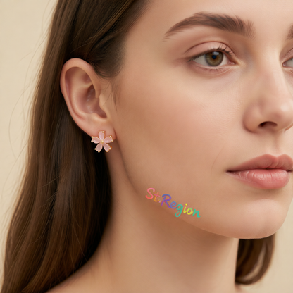 Cats Eye & 18K Gold-Plated Flower Stud Earrings