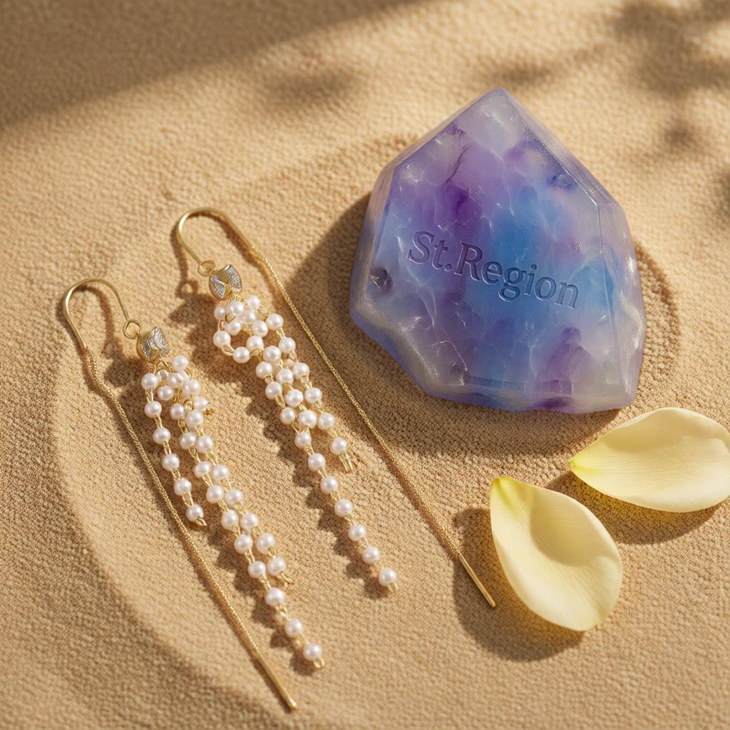 Pearl and Cubic Zirconia 18K Gold-Plated Threader Earrings, vintage-inspired design, detail close-up