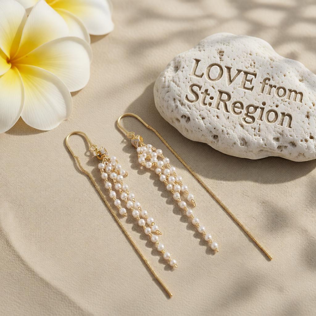 Pearl and Cubic Zirconia 18K Gold-Plated Threader Earrings, vintage-inspired design, lifestyle look