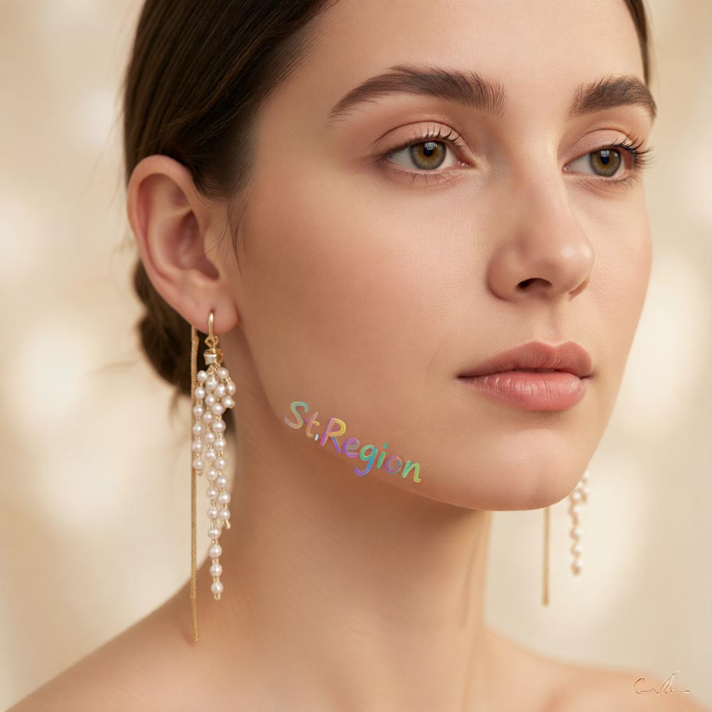 Pearl and Cubic Zirconia 18K Gold-Plated Threader Earrings, vintage-inspired design, styled look
