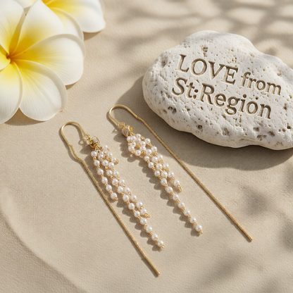 Pearl & Cubic Zirconia 18K Gold-Plated Threader Earrings
