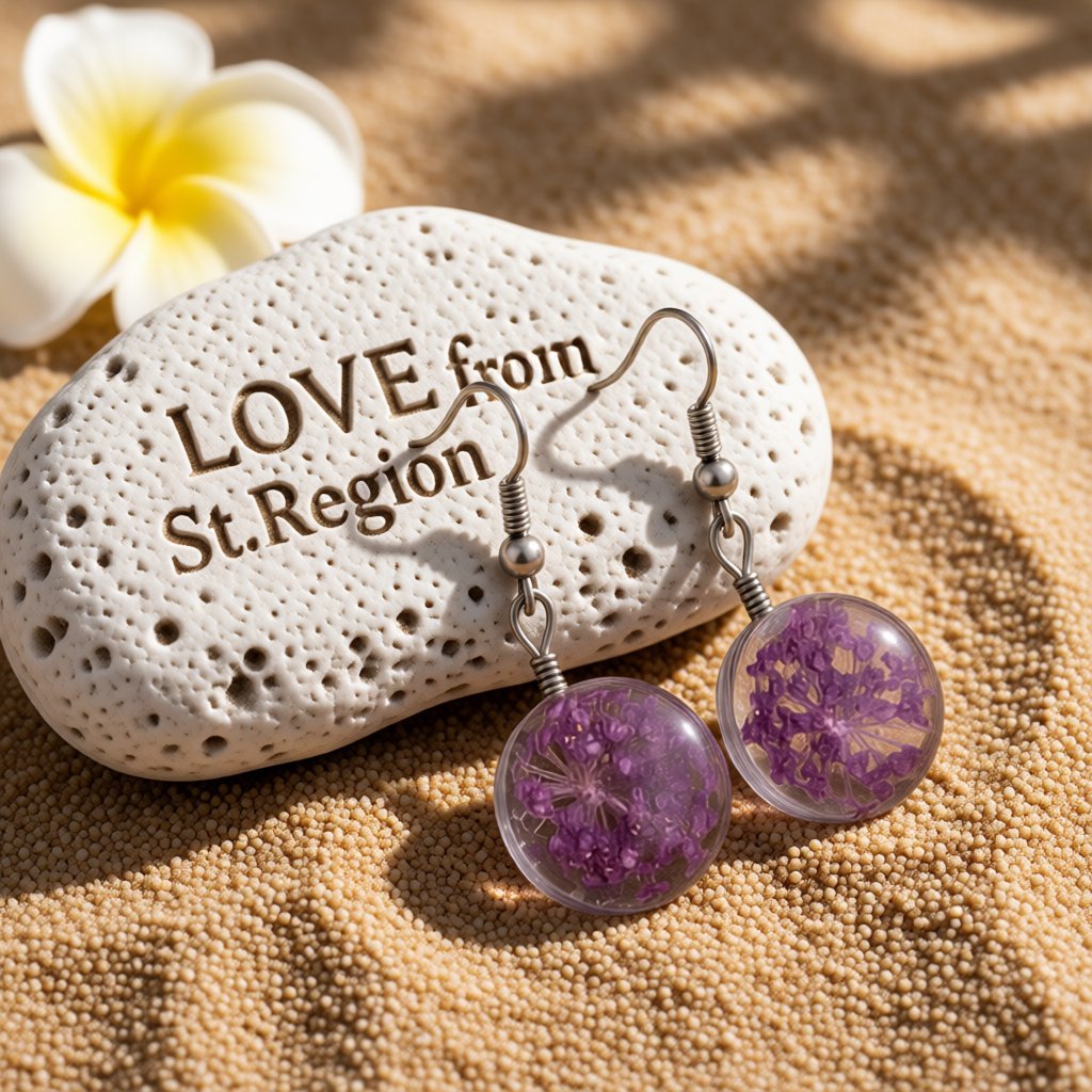 Purple Gypsophila and Silver-Plated Drop Earrings, silver drop earrings for women, botanical inspired, lifestyle look