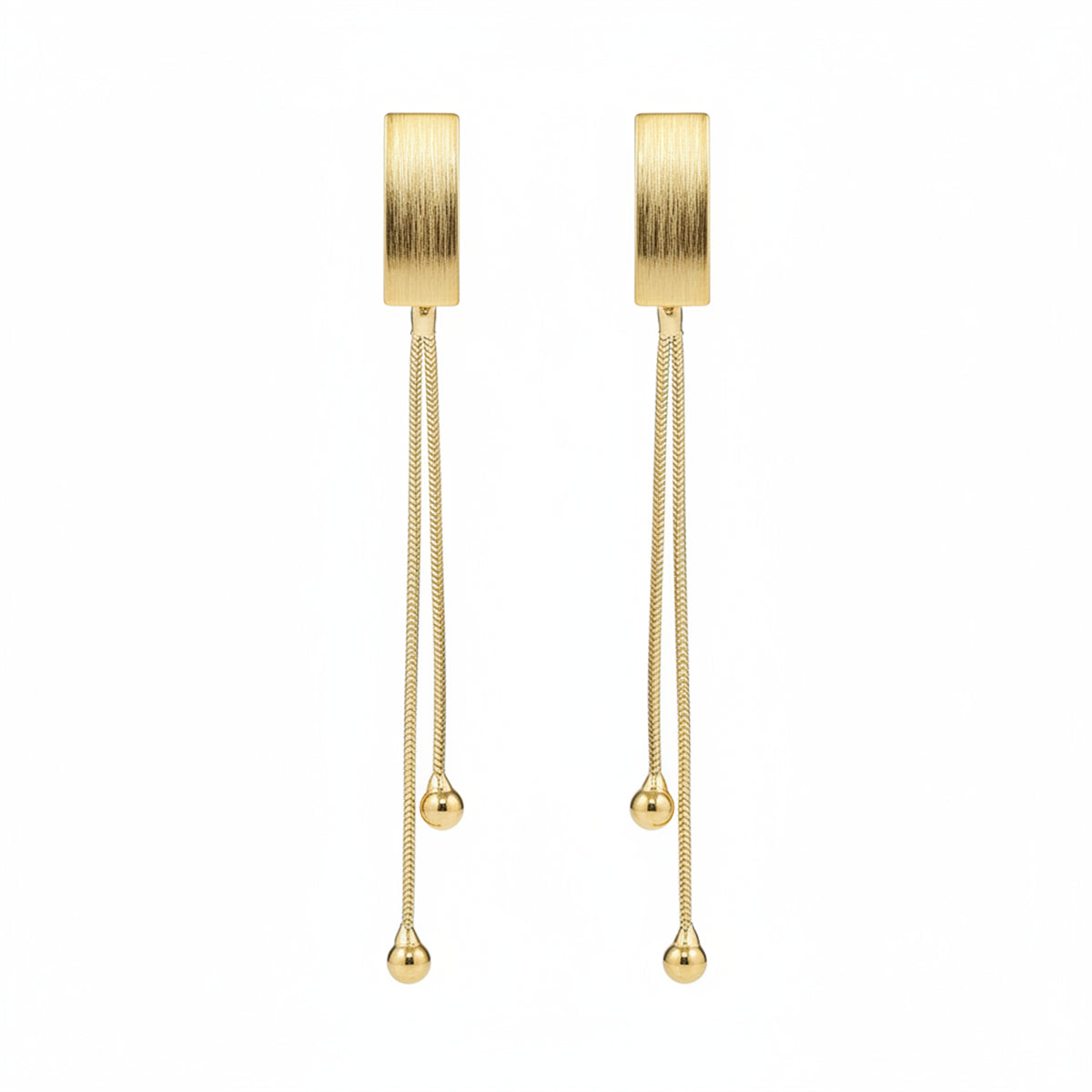 18K Gold-Plated Beaded Tassel Drop Earrings