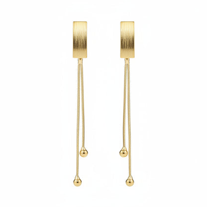 18K Gold-Plated Beaded Tassel Drop Earrings