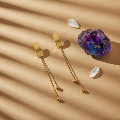 18K Gold-Plated Beaded Tassel Drop Earrings