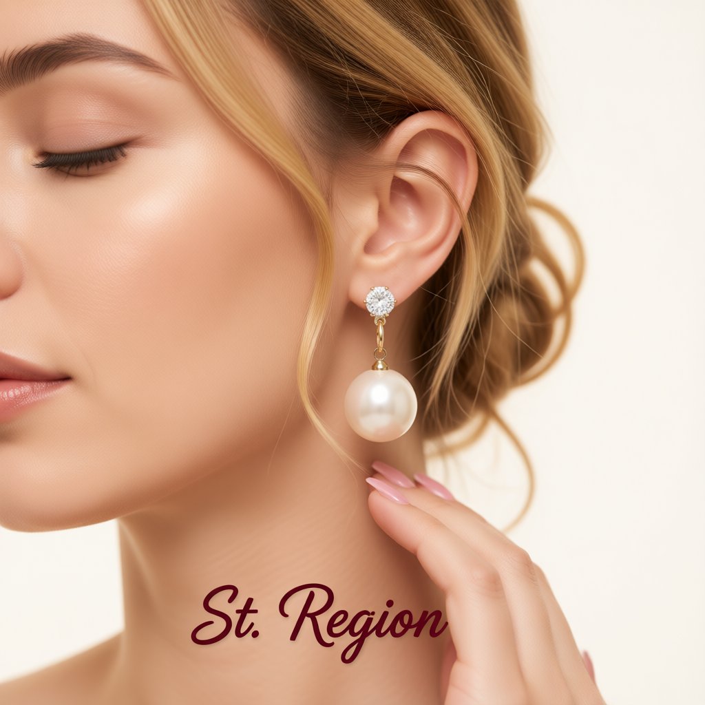 Cubic Zirconia and Pearl Round Drop Earrings, drop earrings for women, elegant gift for her, styled look