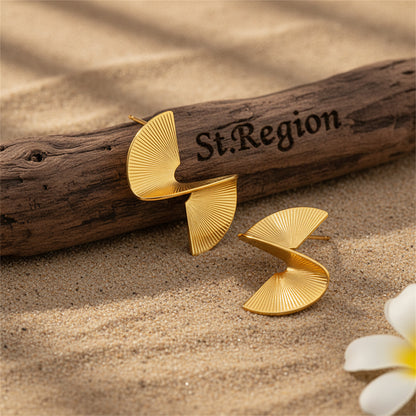 18K Gold-Plated 3D Spinning Stud Earrings
