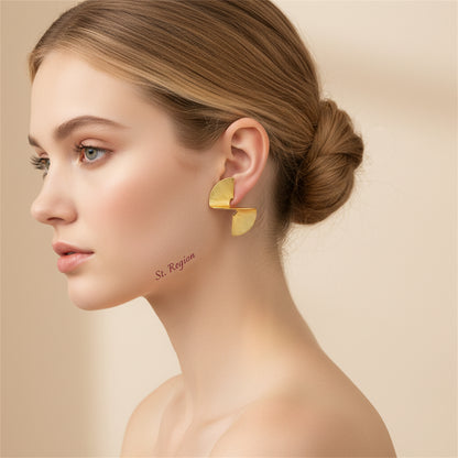 18K Gold-Plated 3D Spinning Stud Earrings
