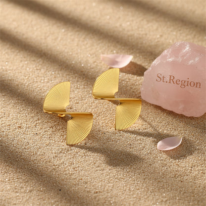 18K Gold-Plated 3D Spinning Stud Earrings