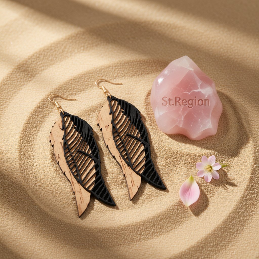 Black Polymer Clay and 18K Gold-Plated Leaves Drop Earrings, gold drop earrings for women, detail close-up