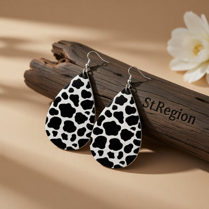 Black Polystyrene and Silver-Plated Spot Drop Earrings, silver drop earrings for women, elegant gift for her, front view