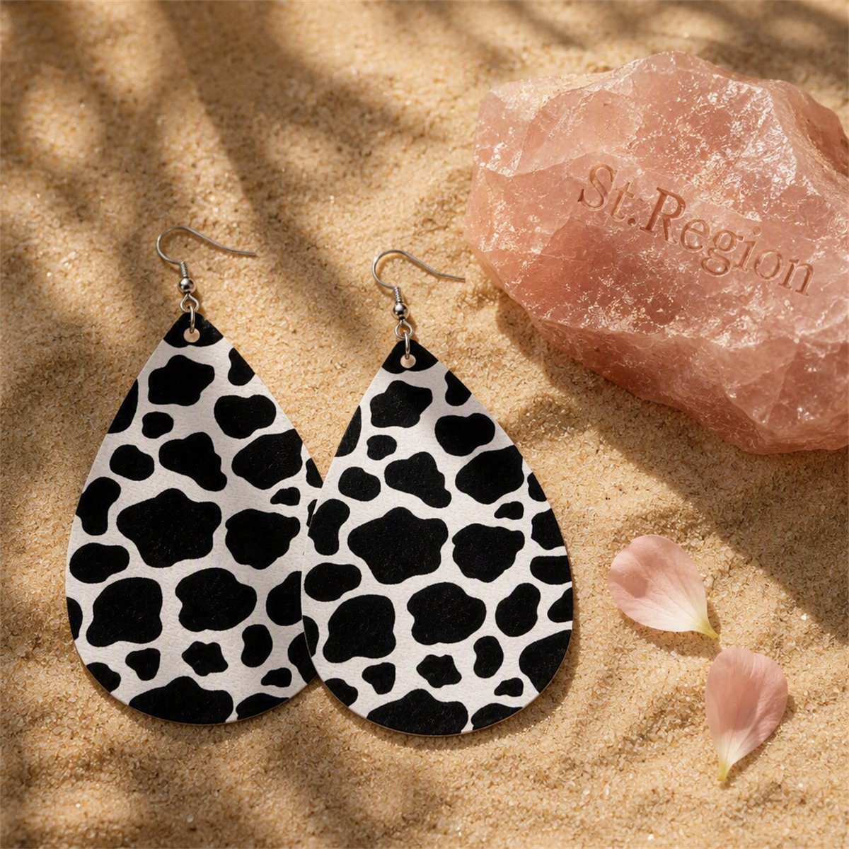 Black Polystyrene and Silver-Plated Spot Drop Earrings, silver drop earrings for women, elegant gift for her, detail close-up
