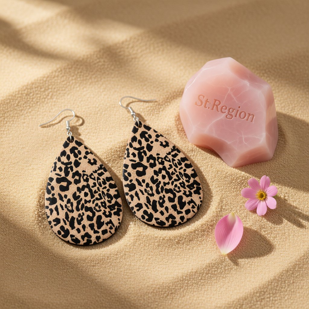 Yellow Polystyrene and Silver-Plated Leopard Drop Earrings, silver drop earrings for women, detail close-up