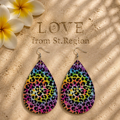 Yellow Polystyrene and Silver-Plated Animal-Print Drop Earrings, silver drop earrings for women, lifestyle look