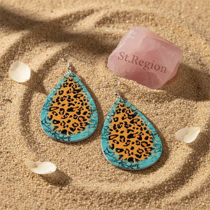 Orange Polystyrene and Silver-Plated Leopard Drop Earrings, silver drop earrings for women, detail close-up