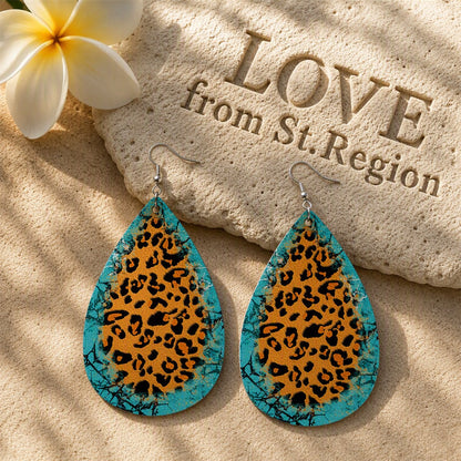 Orange Polystyrene and Silver-Plated Leopard Drop Earrings, silver drop earrings for women, lifestyle look