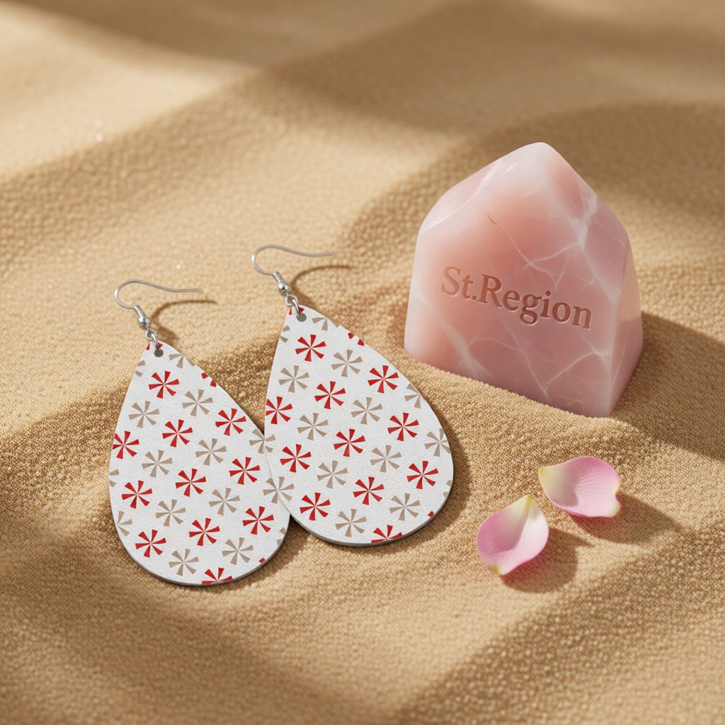 White Polystyrene and Silver-Plated Flowers Drop Earrings, silver drop earrings for women, detail close-up