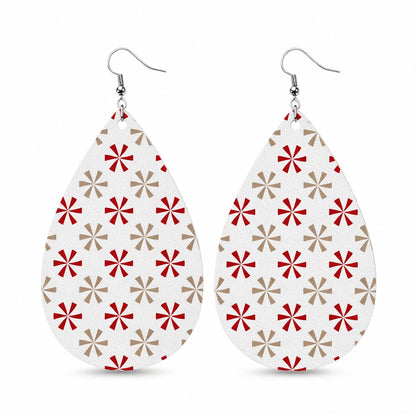 White Polystyrene and Silver-Plated Flowers Drop Earrings, silver drop earrings for women, botanical inspired, side view