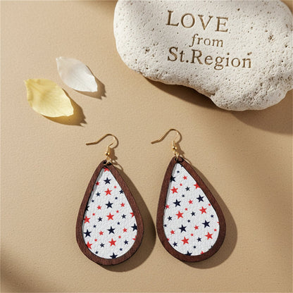 White Polystyrene and Wood 18K Gold-Plated Star Drop Earrings, gold drop earrings for women, everyday style, lifestyle look