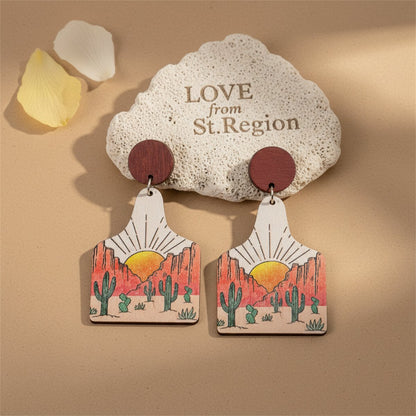 Orange and Yellow Desert Sunset Drop Earrings, drop earrings for women, botanical inspired, lifestyle look
