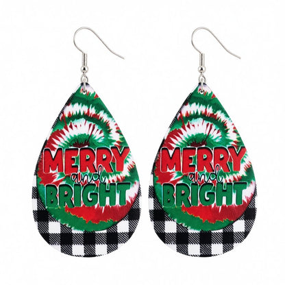 Red Multicolor and Silver-Plated Plaid 'Merry and Bright' Drop Earrings, silver drop earrings for women, side view