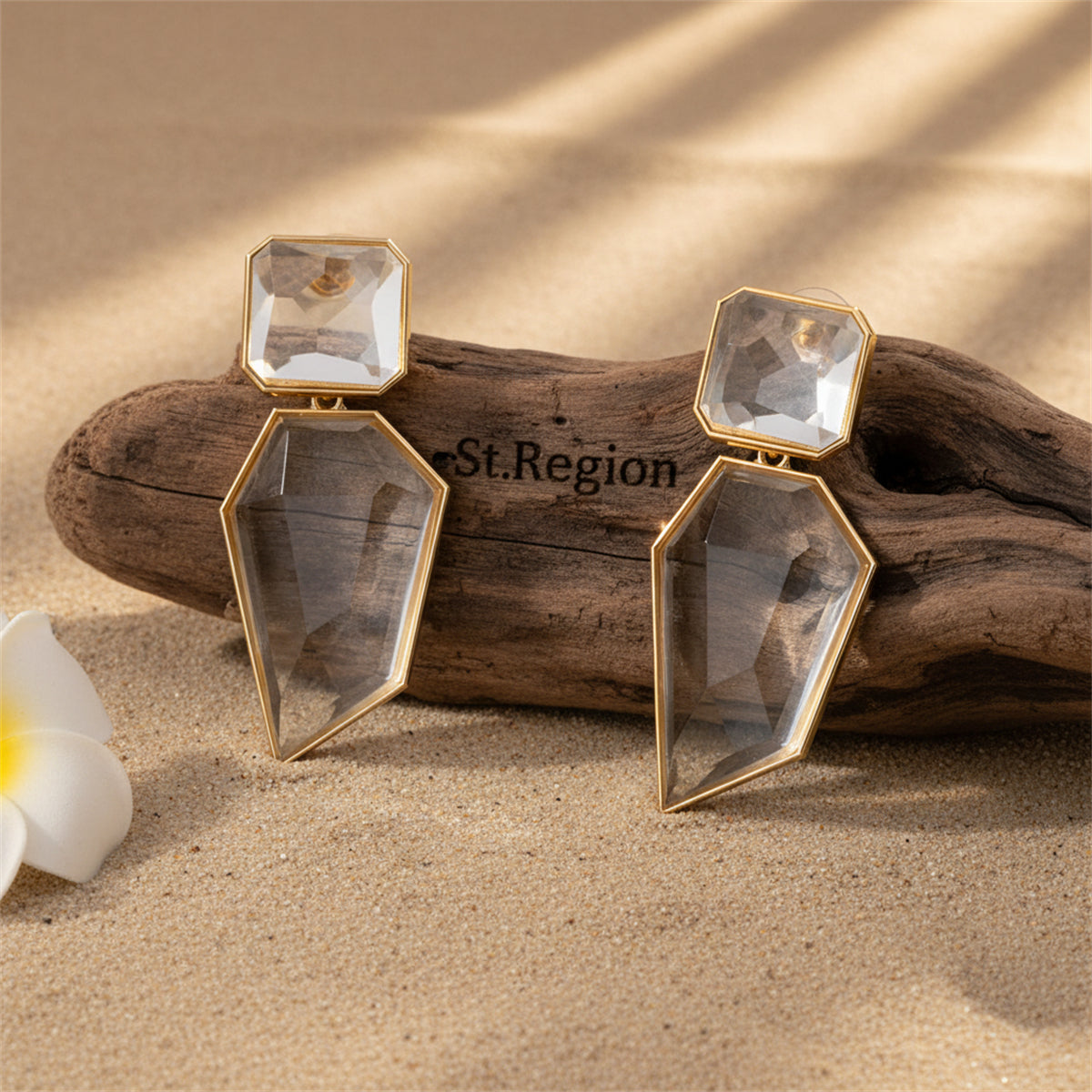 18K Gold-Plated & Acrylic Statement Drop Earring